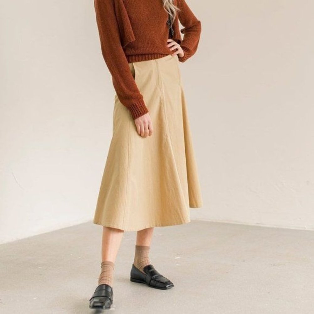 Ralph Lauren 2P Tan Full Circle Skirt Modest Western Riding Pockets Granola Boho